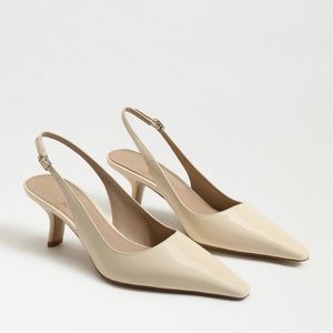 Sam Edelman | Bianka Slingback Pumps | Ivory Patent Leather | Size 8.5